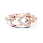 Ophelia Lab Grown Diamond Interlocking Chevron and Teardrop Link Ring