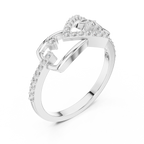 Ophelia Lab Grown Diamond Interlocking Chevron and Teardrop Link Ring