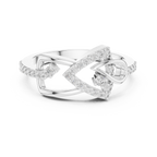 Ophelia Lab Grown Diamond Interlocking Chevron and Teardrop Link Ring