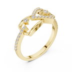 Ophelia Lab Grown Diamond Interlocking Chevron and Teardrop Link Ring