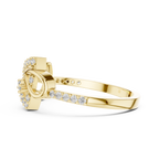 Ophelia Lab Grown Diamond Interlocking Chevron and Teardrop Link Ring