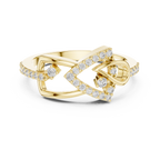 Ophelia Lab Grown Diamond Interlocking Chevron and Teardrop Link Ring