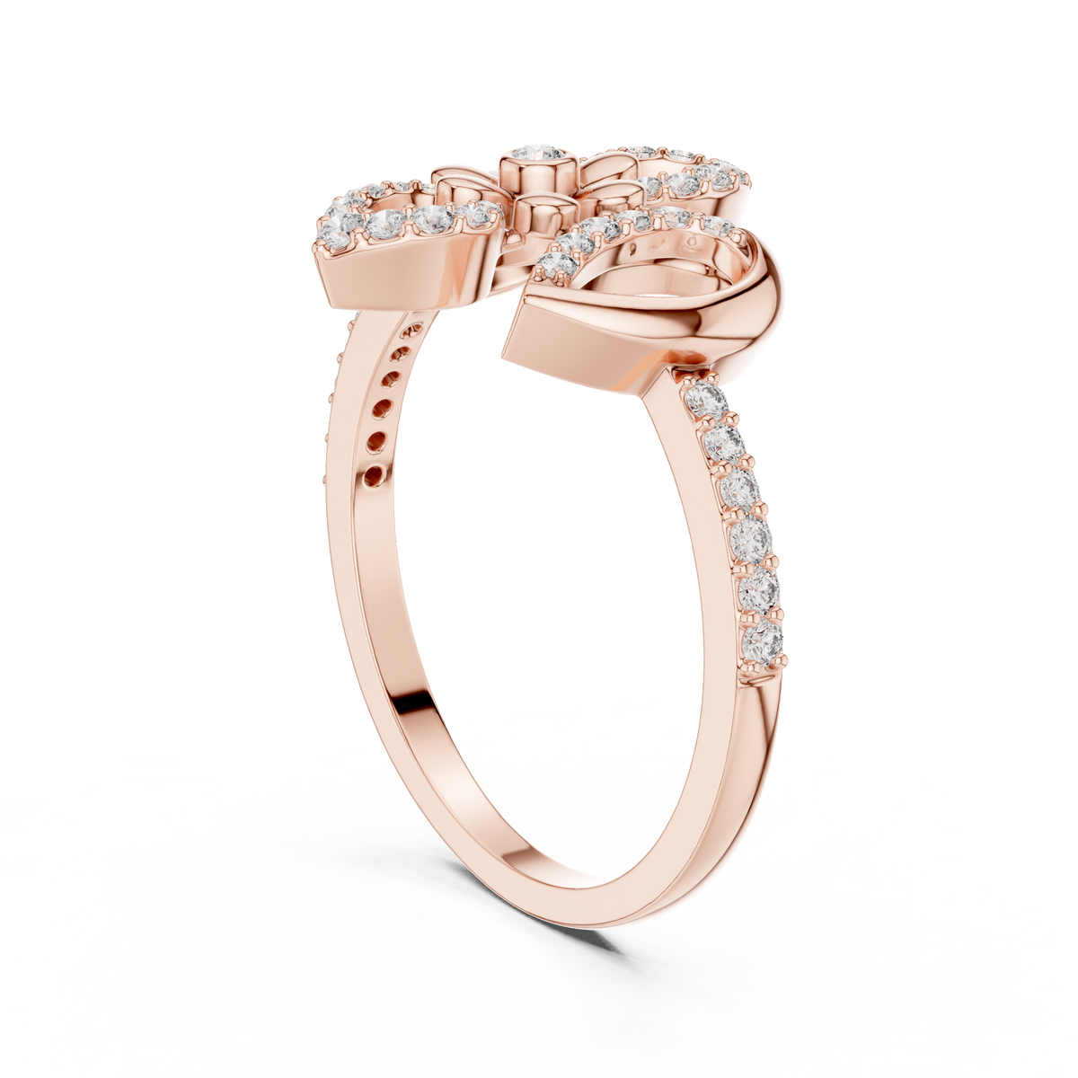 Lilianna Lab Grown Diamond Fleur de Lis Flower Statement Ring with Pavé Petals