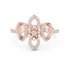 Lilianna Lab Grown Diamond Fleur de Lis Flower Statement Ring with Pavé Petals