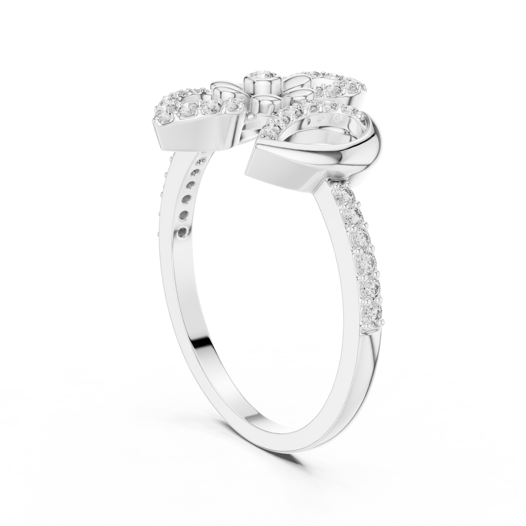 Lilianna Lab Grown Diamond Fleur de Lis Flower Statement Ring with Pavé Petals