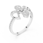 Lilianna Lab Grown Diamond Fleur de Lis Flower Statement Ring with Pavé Petals