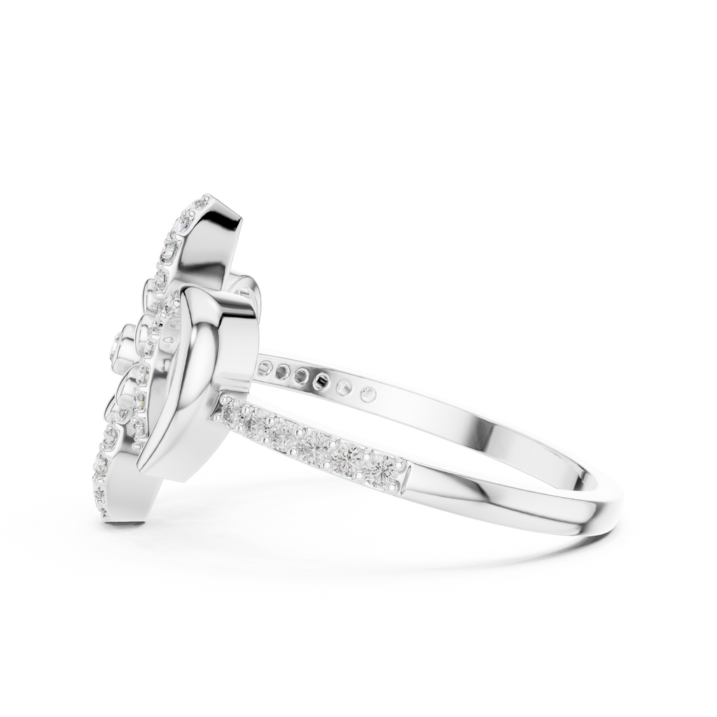 Lilianna Lab Grown Diamond Fleur de Lis Flower Statement Ring with Pavé Petals