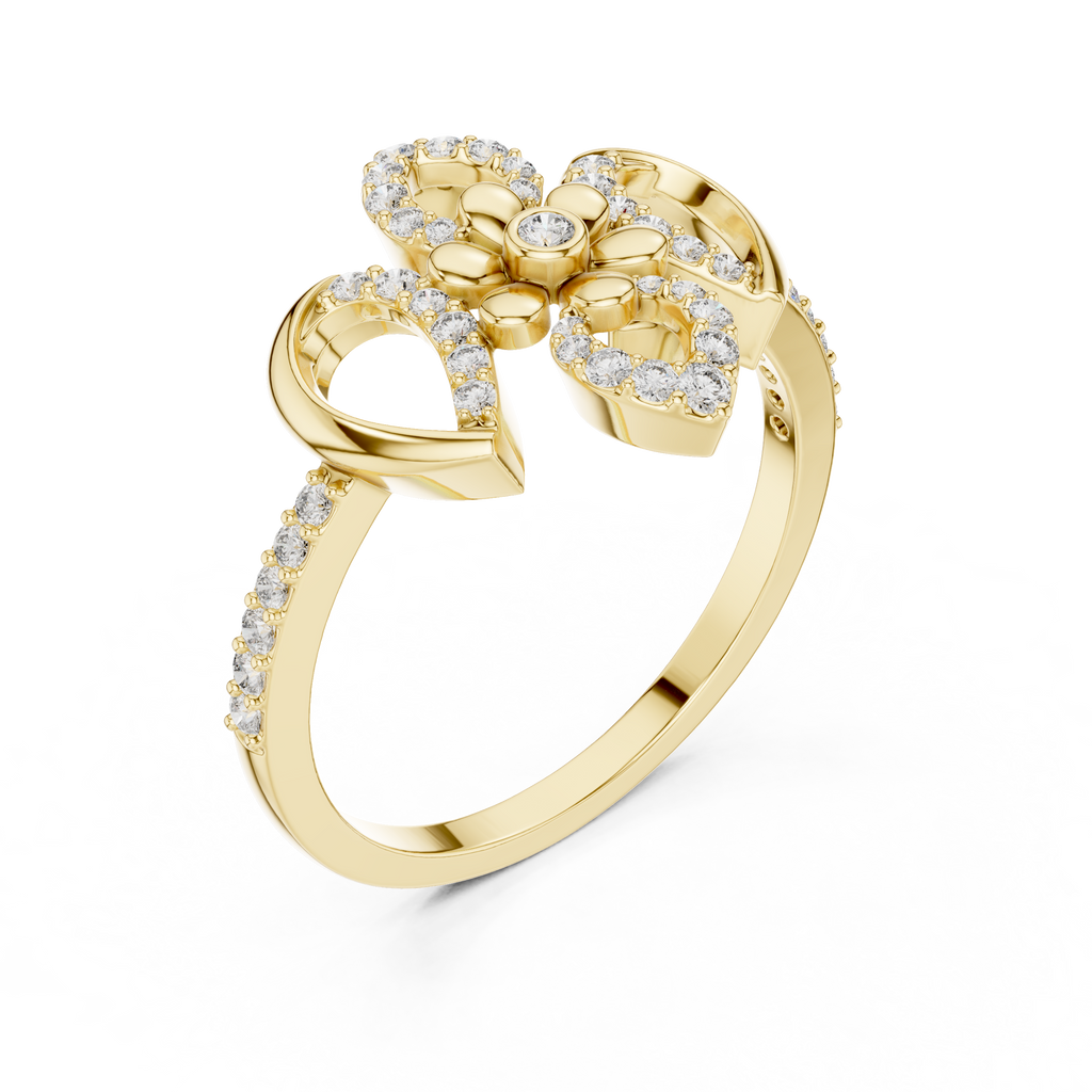 Lilianna Lab Grown Diamond Fleur de Lis Flower Statement Ring with Pavé Petals