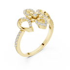 Lilianna Lab Grown Diamond Fleur de Lis Flower Statement Ring with Pavé Petals