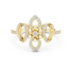 Lilianna Lab Grown Diamond Fleur de Lis Flower Statement Ring with Pavé Petals