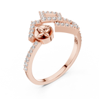 Mirabel Lab Grown Diamond Open Geometric Ring with Pavé Squares