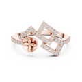 Mirabel Lab Grown Diamond Open Geometric Ring with Pavé Squares