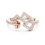 Mirabel Lab Grown Diamond Open Geometric Ring with Pavé Squares