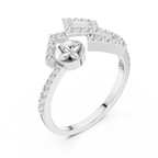 Mirabel Lab Grown Diamond Open Geometric Ring with Pavé Squares
