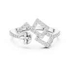 Mirabel Lab Grown Diamond Open Geometric Ring with Pavé Squares