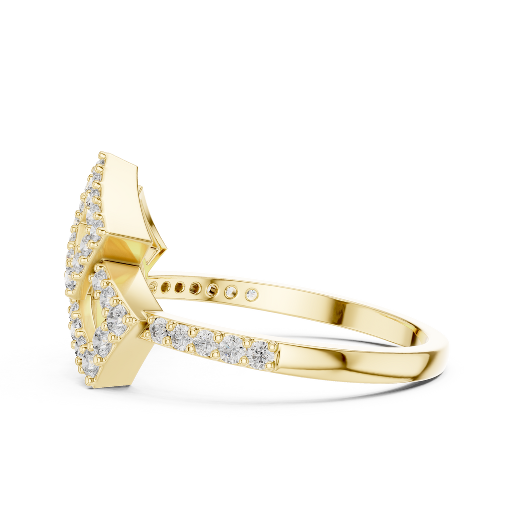 Mirabel Lab Grown Diamond Open Geometric Ring with Pavé Squares