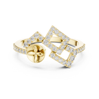 Mirabel Lab Grown Diamond Open Geometric Ring with Pavé Squares