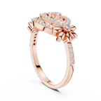 Isabella Lab Grown Diamond Pavé Swirl Statement Ring with Daisy Accents