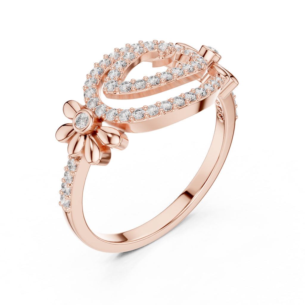 Isabella Lab Grown Diamond Pavé Swirl Statement Ring with Daisy Accents