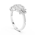 Isabella Lab Grown Diamond Pavé Swirl Statement Ring with Daisy Accents