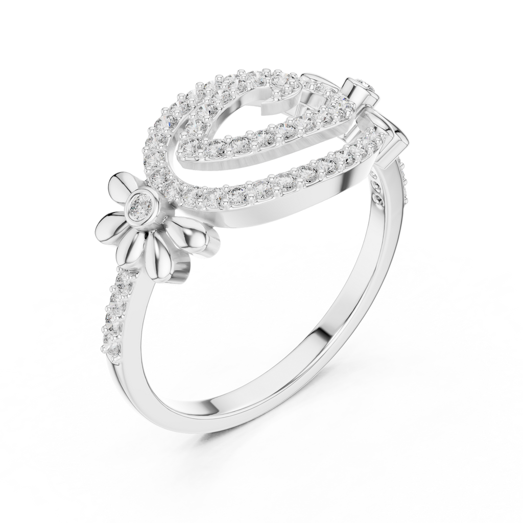 Isabella Lab Grown Diamond Pavé Swirl Statement Ring with Daisy Accents