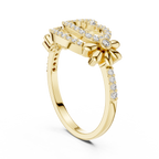 Isabella Lab Grown Diamond Pavé Swirl Statement Ring with Daisy Accents