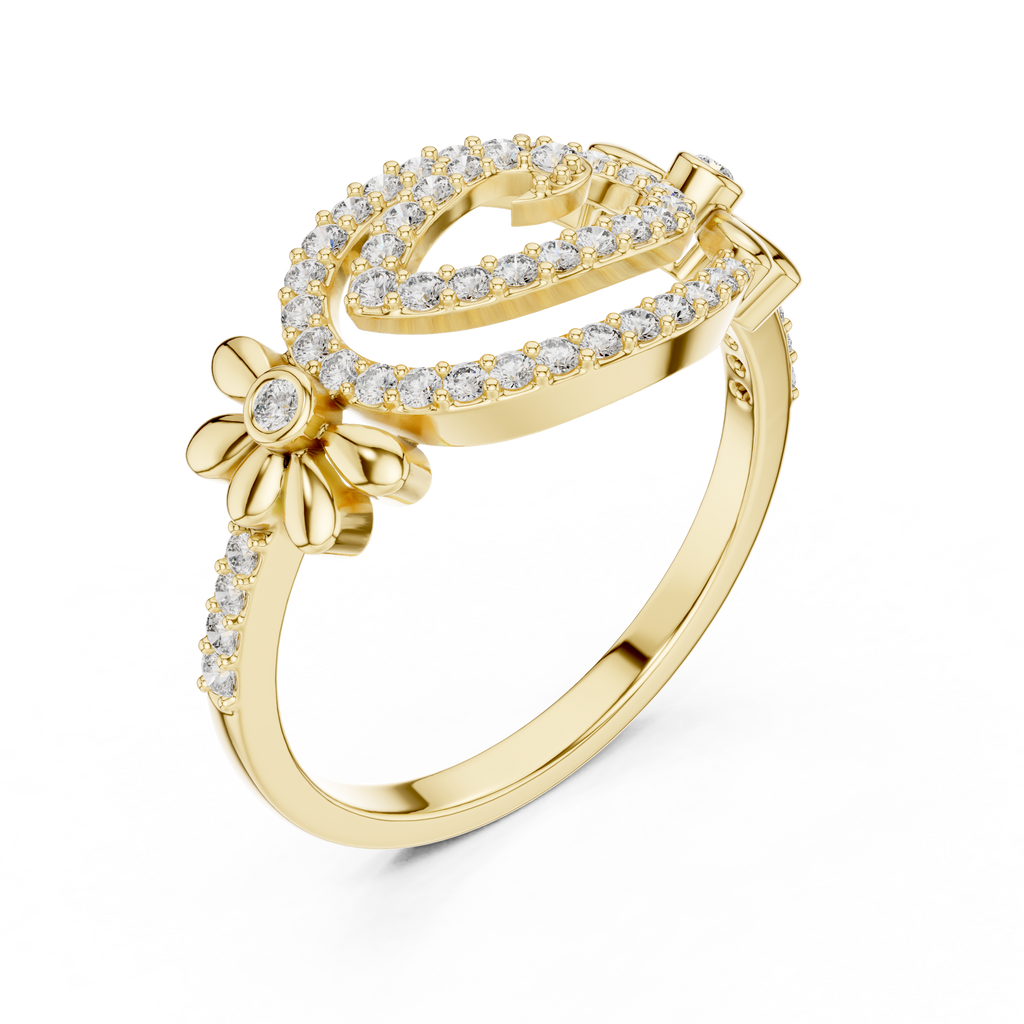 Isabella Lab Grown Diamond Pavé Swirl Statement Ring with Daisy Accents