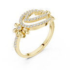 Isabella Lab Grown Diamond Pavé Swirl Statement Ring with Daisy Accents