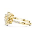 Isabella Lab Grown Diamond Pavé Swirl Statement Ring with Daisy Accents
