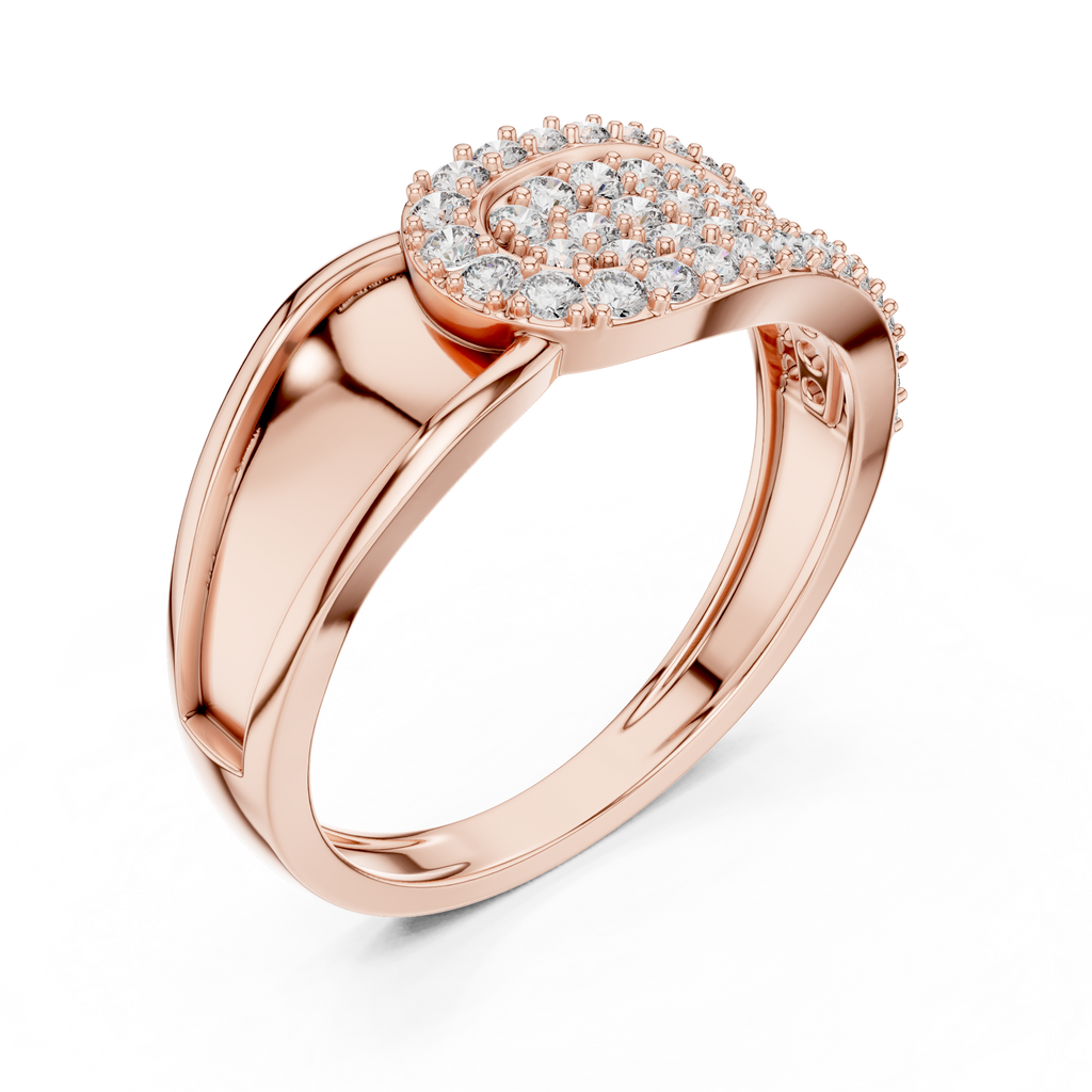 Moderner runder Diamantring – Luxus Designer Goldring