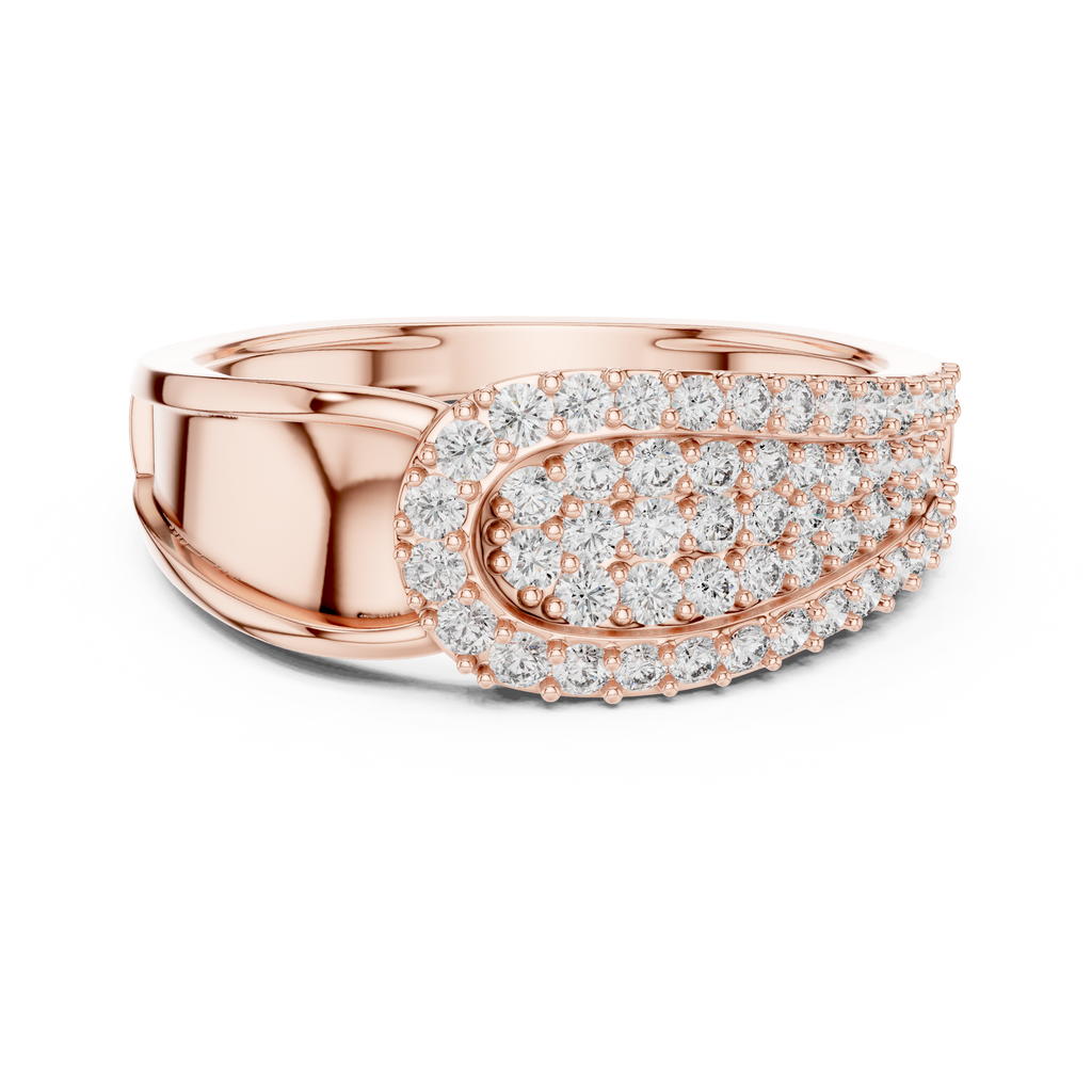 Moderner runder Diamantring – Luxus Designer Goldring