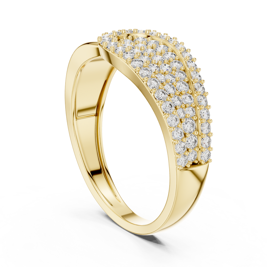 Moderner runder Diamantring – Luxus Designer Goldring