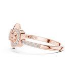 Sabrina Lab Grown Diamond Square and Spiral Link Ring with Pavé Band
