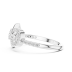 Sabrina Lab Grown Diamond Square and Spiral Link Ring with Pavé Band