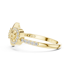 Sabrina Lab Grown Diamond Square and Spiral Link Ring with Pavé Band