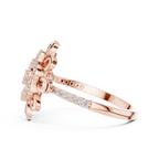 Helena Lab Grown Diamond Sunflower Daisy Statement Ring with Spiral Pavé Centre