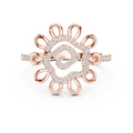 Helena Lab Grown Diamond Sunflower Daisy Statement Ring with Spiral Pavé Centre