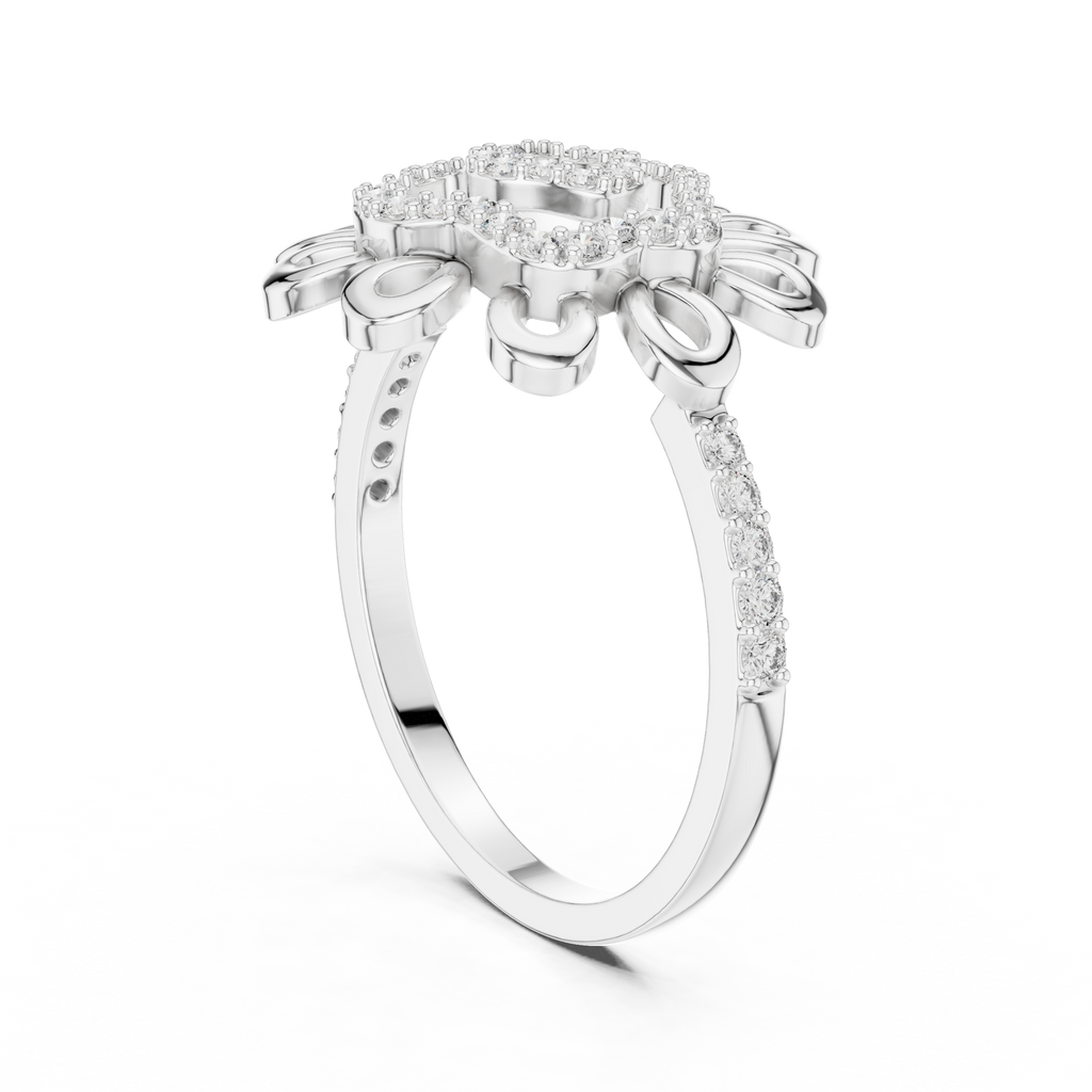 Helena Lab Grown Diamond Sunflower Daisy Statement Ring with Spiral Pavé Centre
