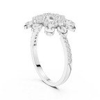 Helena Lab Grown Diamond Sunflower Daisy Statement Ring with Spiral Pavé Centre