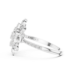 Helena Lab Grown Diamond Sunflower Daisy Statement Ring with Spiral Pavé Centre