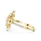Helena Lab Grown Diamond Sunflower Daisy Statement Ring with Spiral Pavé Centre