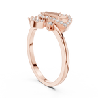 Valentina Lab Grown Diamond Interlocking Heart Link Ring with Pavé Diamonds