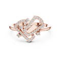 Valentina Lab Grown Diamond Interlocking Heart Link Ring with Pavé Diamonds