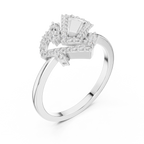 Valentina Lab Grown Diamond Interlocking Heart Link Ring with Pavé Diamonds