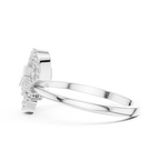 Valentina Lab Grown Diamond Interlocking Heart Link Ring with Pavé Diamonds