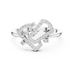 Valentina Lab Grown Diamond Interlocking Heart Link Ring with Pavé Diamonds