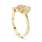 Valentina Lab Grown Diamond Interlocking Heart Link Ring with Pavé Diamonds