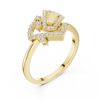Valentina Lab Grown Diamond Interlocking Heart Link Ring with Pavé Diamonds