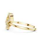Valentina Lab Grown Diamond Interlocking Heart Link Ring with Pavé Diamonds