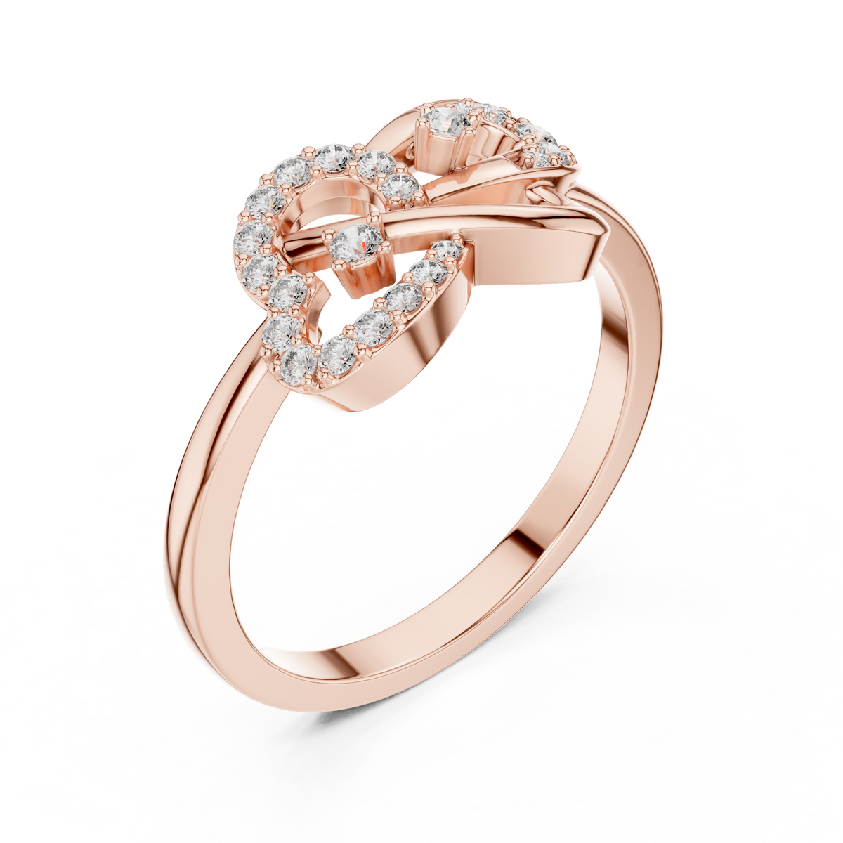 Entwinelle Crossover Ribbon Loop Pavé Lab Grown Diamond Ring